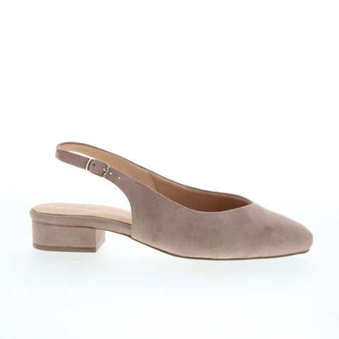 Trotters Jessa T2509-170 Womens Gray Suede Slingback Heels Shoes