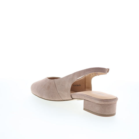 Trotters Jessa T2509-170 Womens Gray Suede Slingback Heels Shoes
