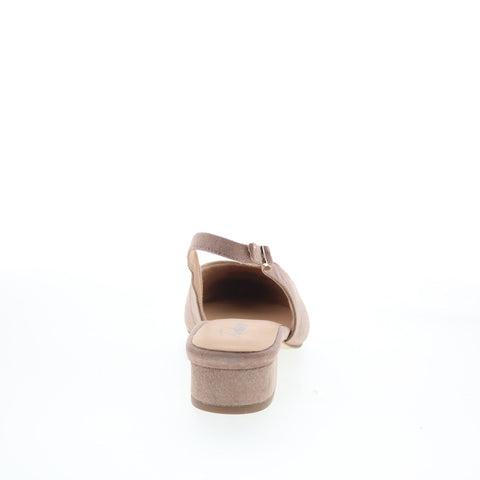 Trotters Jessa T2509-170 Womens Gray Suede Slingback Heels Shoes