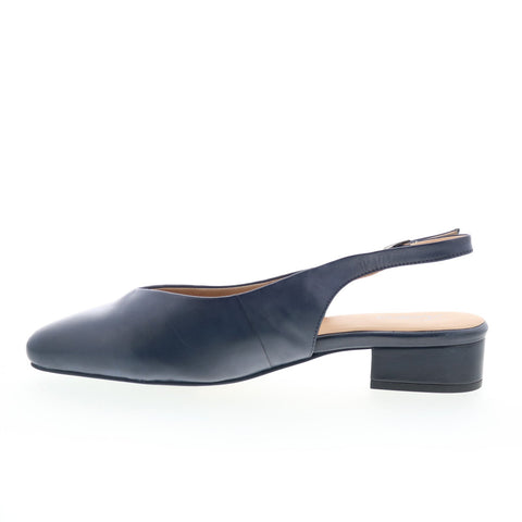 Trotters Jessa T2509-400 Womens Blue Leather Slingback Heels Shoes