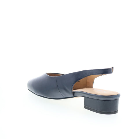 Trotters Jessa T2509-400 Womens Blue Leather Slingback Heels Shoes