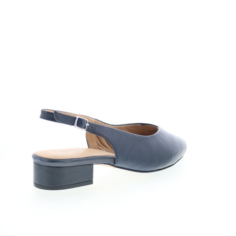 Trotters Jessa T2509-400 Womens Blue Leather Slingback Heels Shoes