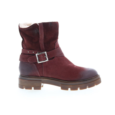 Miz Mooz Bonney Womens Burgundy Leather Zipper Casual Dress Boots