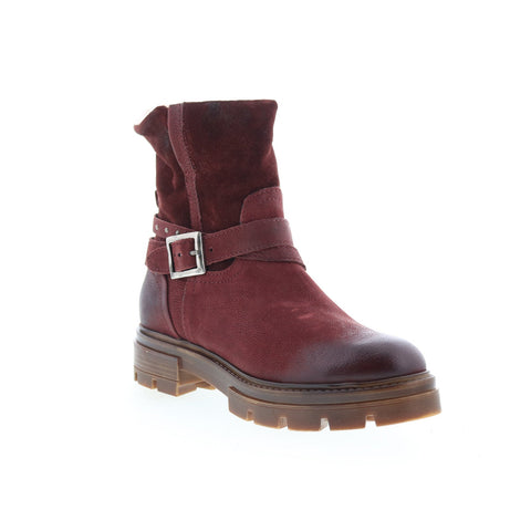 Miz Mooz Bonney Womens Burgundy Leather Zipper Casual Dress Boots