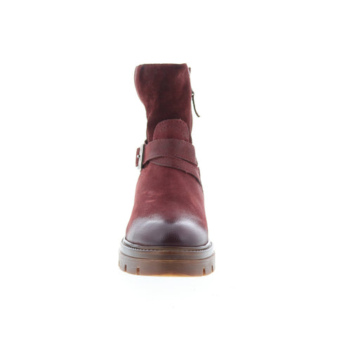 Miz Mooz Bonney Womens Burgundy Leather Zipper Casual Dress Boots