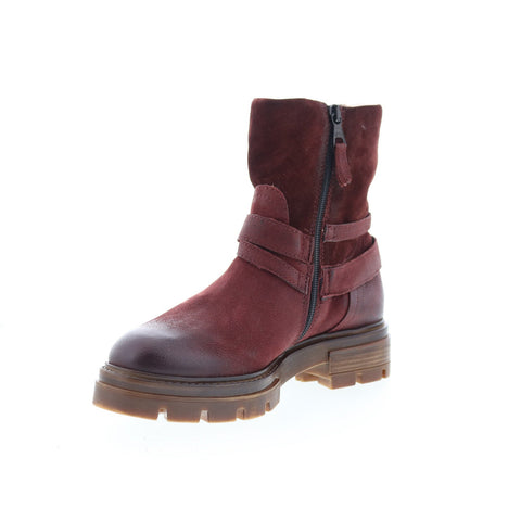 Miz Mooz Bonney Womens Burgundy Leather Zipper Casual Dress Boots