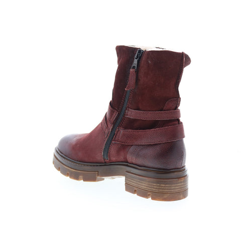 Miz Mooz Bonney Womens Burgundy Leather Zipper Casual Dress Boots