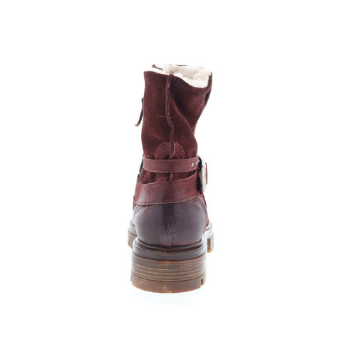 Miz Mooz Bonney Womens Burgundy Leather Zipper Casual Dress Boots