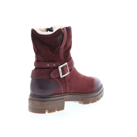 Miz Mooz Bonney Womens Burgundy Leather Zipper Casual Dress Boots