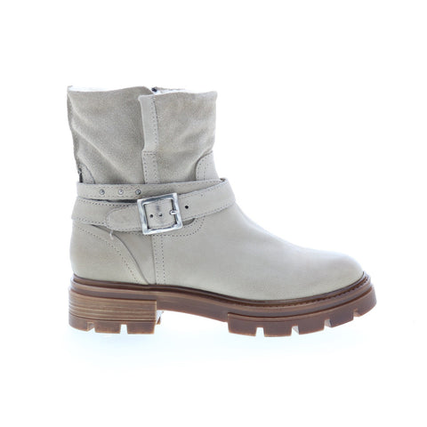 Miz Mooz Bonney Womens Gray Leather Zipper Casual Dress Boots