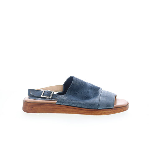 Miz Mooz Guava T29005-101-6455 Womens Blue Leather Slingback Flats Shoes