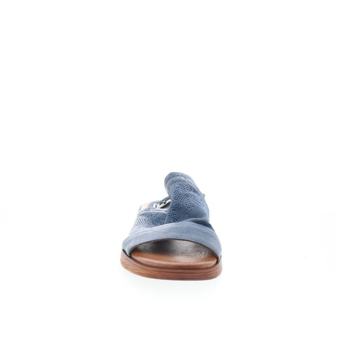 Miz Mooz Guava T29005-101-6455 Womens Blue Leather Slingback Flats Shoes