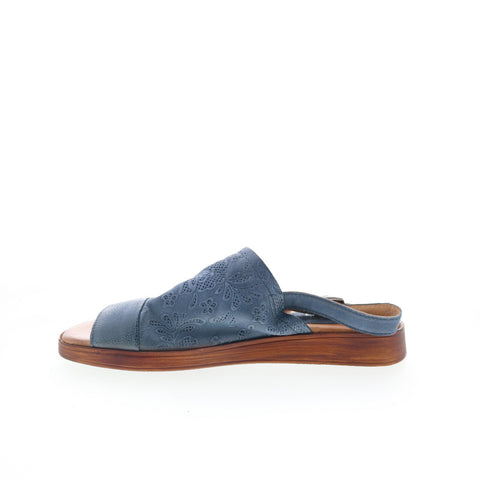 Miz Mooz Guava T29005-101-6455 Womens Blue Leather Slingback Flats Shoes