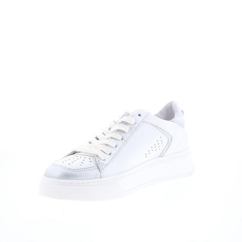 Miz Mooz Tristin Womens White Leather Lace Up Lifestyle Sneakers Shoes