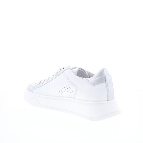Miz Mooz Tristin Womens White Leather Lace Up Lifestyle Sneakers Shoes