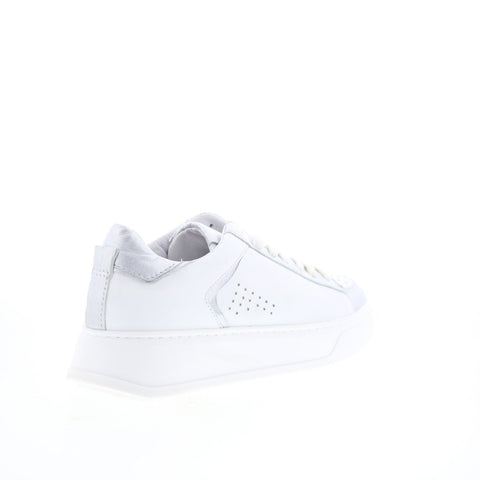 Miz Mooz Tristin Womens White Leather Lace Up Lifestyle Sneakers Shoes