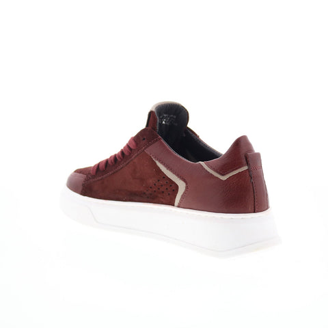 Miz Mooz Tristin Womens Burgundy Suede Lace Up Lifestyle Sneakers Shoes