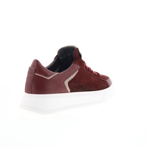 Miz Mooz Tristin Womens Burgundy Suede Lace Up Lifestyle Sneakers Shoes