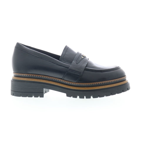 Miz Mooz Damian Womens Black Leather Loafers & Slip Ons Casual Shoes