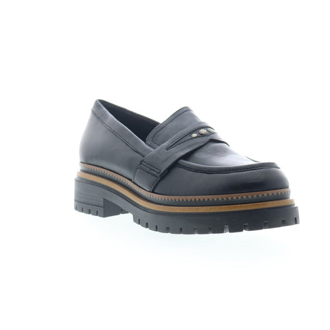 Miz Mooz Damian Womens Black Leather Loafers & Slip Ons Casual Shoes