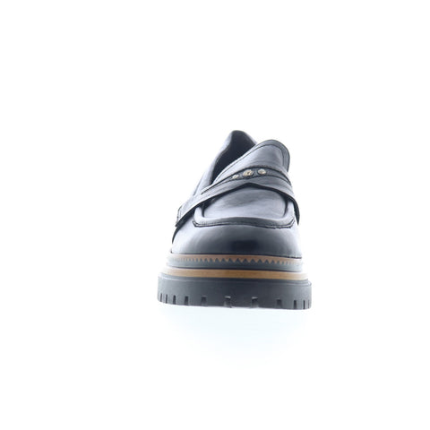 Miz Mooz Damian Womens Black Leather Loafers & Slip Ons Casual Shoes