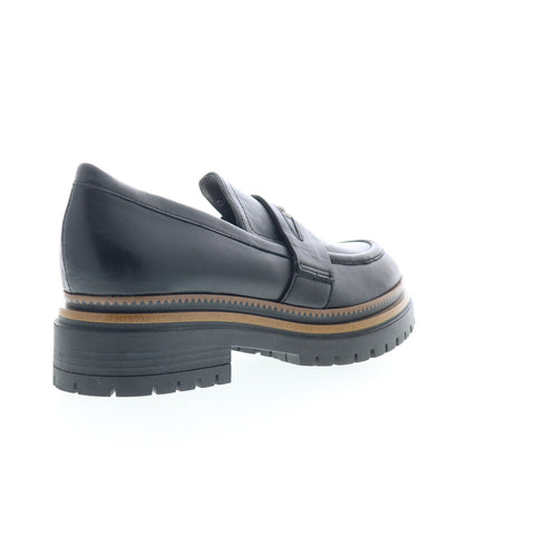 Miz Mooz Damian Womens Black Leather Loafers & Slip Ons Casual Shoes