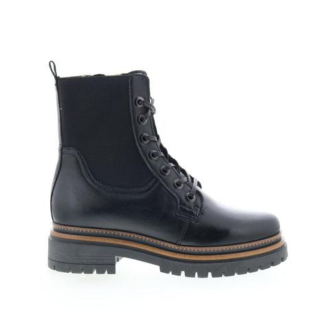Miz Mooz Davie Womens Black Leather Lace Up Casual Dress Boots