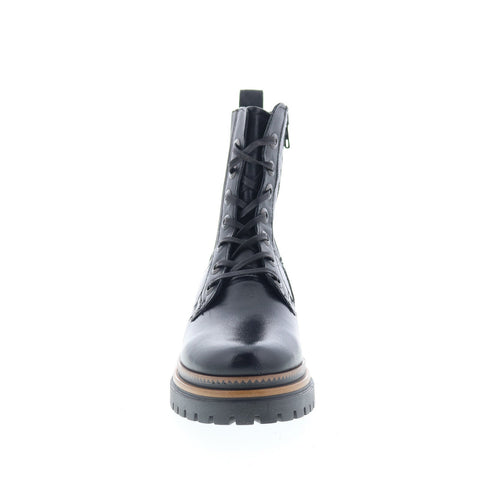 Miz Mooz Davie Womens Black Leather Lace Up Casual Dress Boots