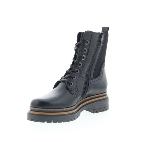 Miz Mooz Davie Womens Black Leather Lace Up Casual Dress Boots