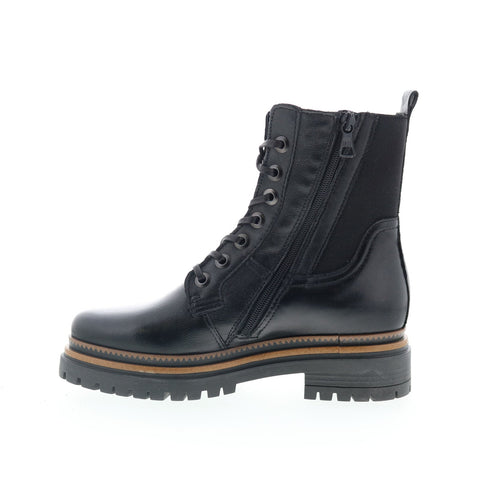 Miz Mooz Davie Womens Black Leather Lace Up Casual Dress Boots