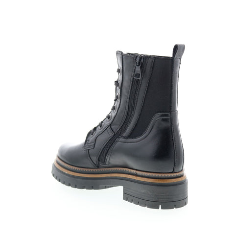 Miz Mooz Davie Womens Black Leather Lace Up Casual Dress Boots