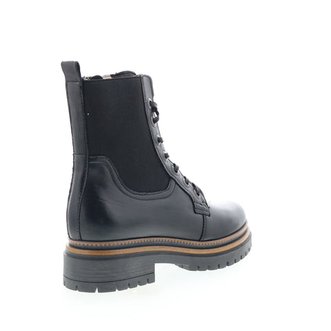 Miz Mooz Davie Womens Black Leather Lace Up Casual Dress Boots