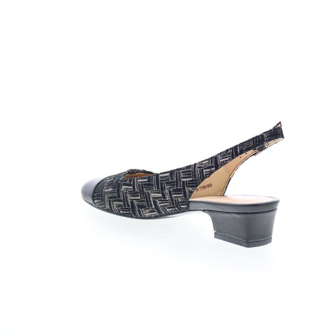 Trotters Dea T7001-013 Womens Black Extra Wide Slingback Heels Shoes