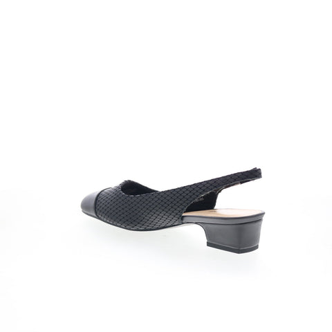 Trotters Dea T7001-031 Womens Black Extra Narrow Slingback Heels Shoes