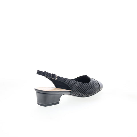 Trotters Dea T7001-031 Womens Black Extra Narrow Slingback Heels Shoes