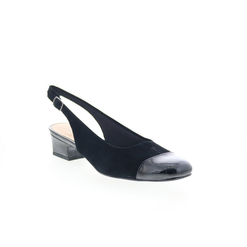 Trotters Dea T7001-048 Womens Black Extra Wide Slingback Heels Shoes
