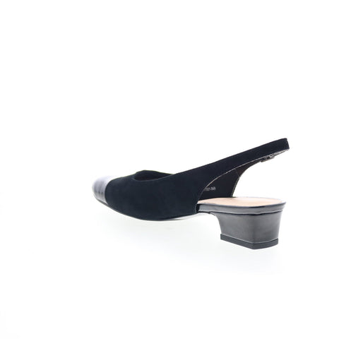 Trotters Dea T7001-048 Womens Black Extra Wide Slingback Heels Shoes