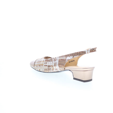 Trotters Dea T7001-263 Womens Brown Narrow Leather Slingback Heels Shoes