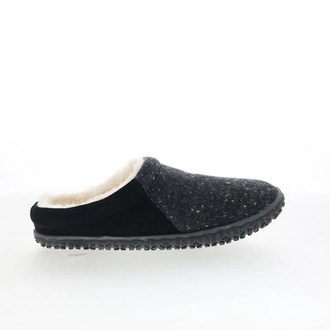Minnetonka Tahoe 40130H Womens Black Suede Slip On Clogs Slippers Shoes
