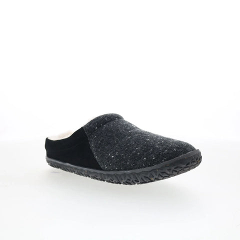 Minnetonka Tahoe 40130H Womens Black Suede Slip On Clogs Slippers Shoes