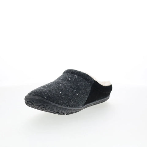 Minnetonka Tahoe 40130H Womens Black Suede Slip On Clogs Slippers Shoes