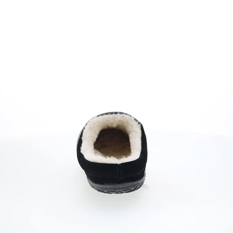Minnetonka Tahoe 40130H Womens Black Suede Slip On Clogs Slippers Shoes
