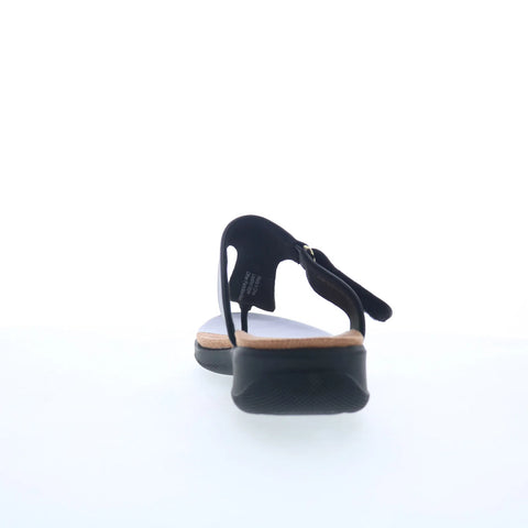 Softwalk Talara S2215-001 Womens Black Leather Strap Slides Sandals Shoes
