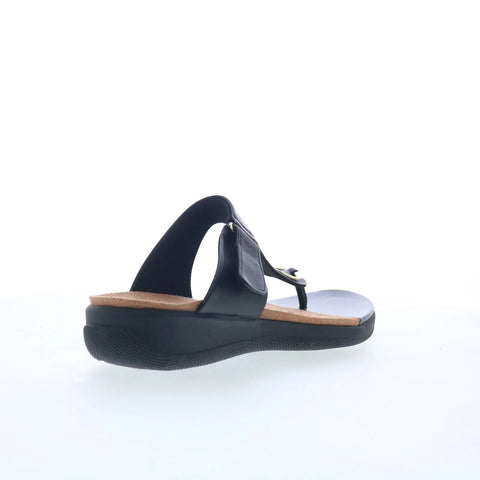 Softwalk Talara S2215-001 Womens Black Leather Strap Slides Sandals Shoes