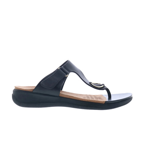 Softwalk Talara S2215-001 Womens Black Leather Strap Slides Sandals Shoes