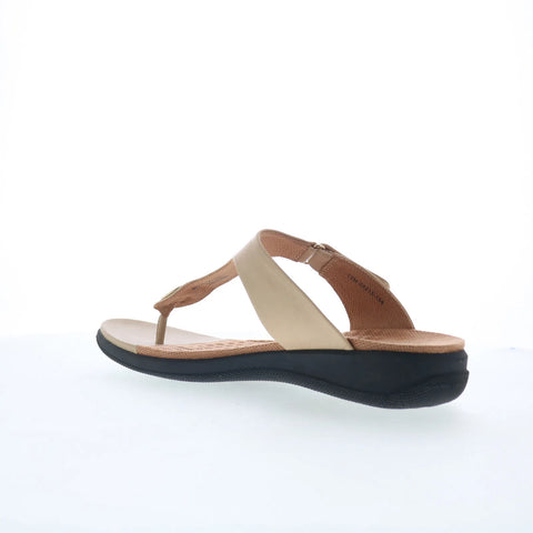 Softwalk Talara S2215-154 Womens Beige Leather Strap Thong Sandals Shoes