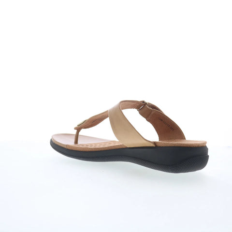 Softwalk Talara S2215-253 Womens Brown Leather Strap Thong Sandals Shoes