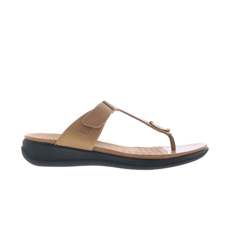 Softwalk Talara S2215-253 Womens Brown Leather Strap Thong Sandals Shoes