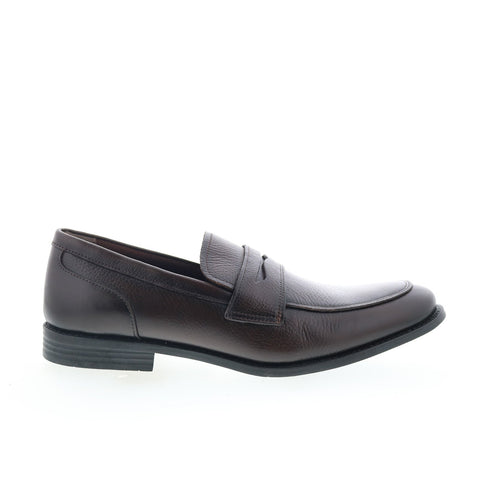 Studio Belvedere Thales Mens Brown Leather Loafers & Slip Ons Penny Shoes