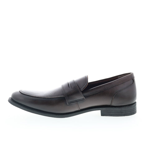 Studio Belvedere Thales Mens Brown Leather Loafers & Slip Ons Penny Shoes